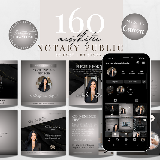 Notary Social Media Kit - Luxury Black