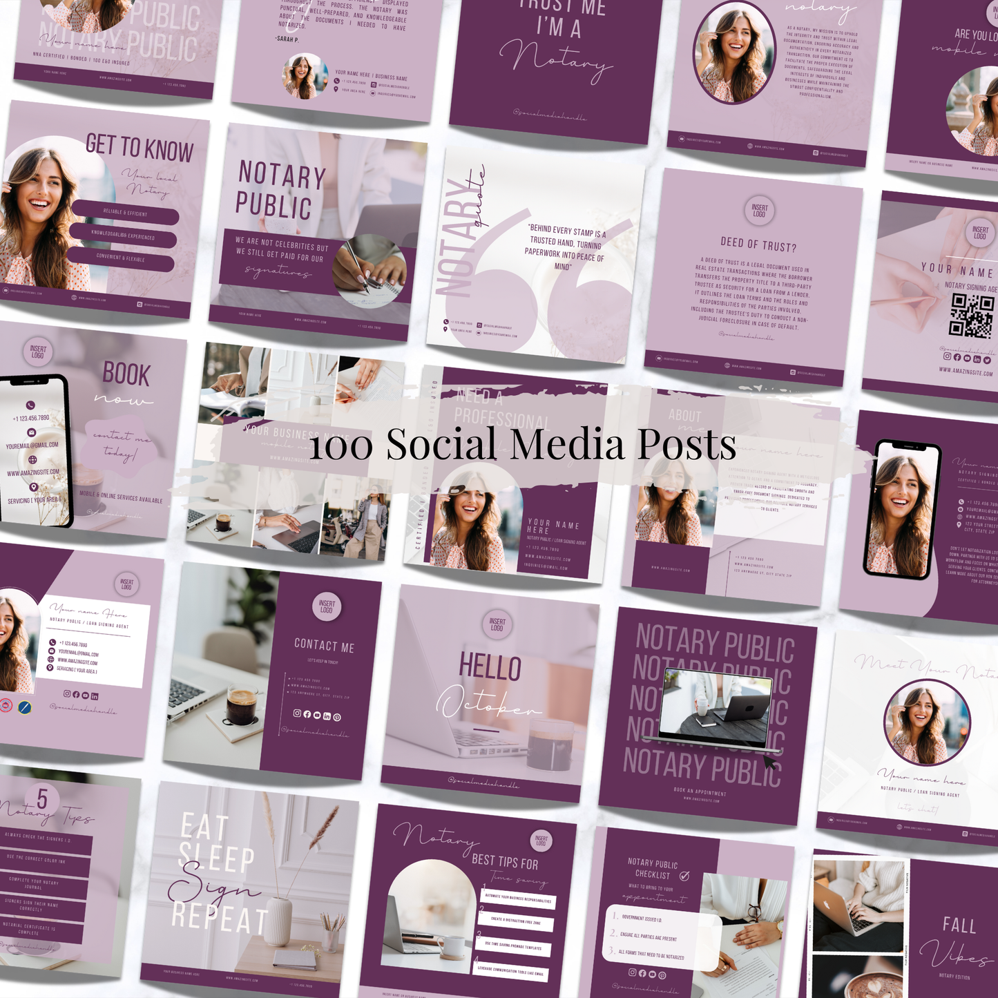 Notary Social Media Kit - Purple