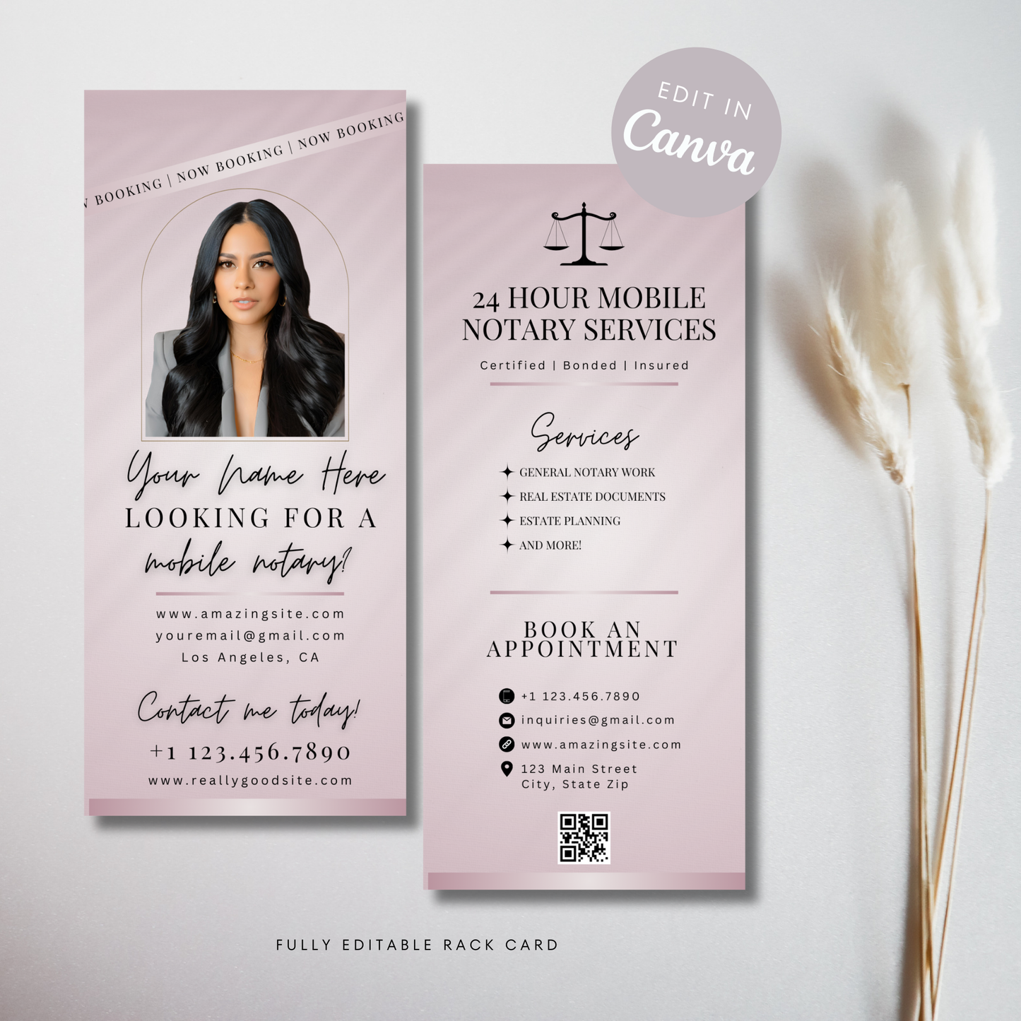 Notary Rack Card Editable Template