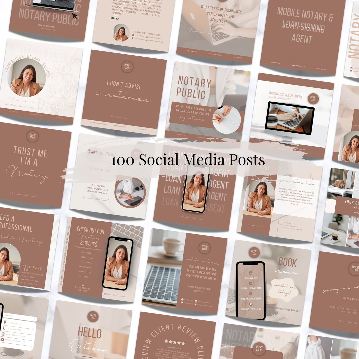 Notary Social Media Kit - Brown