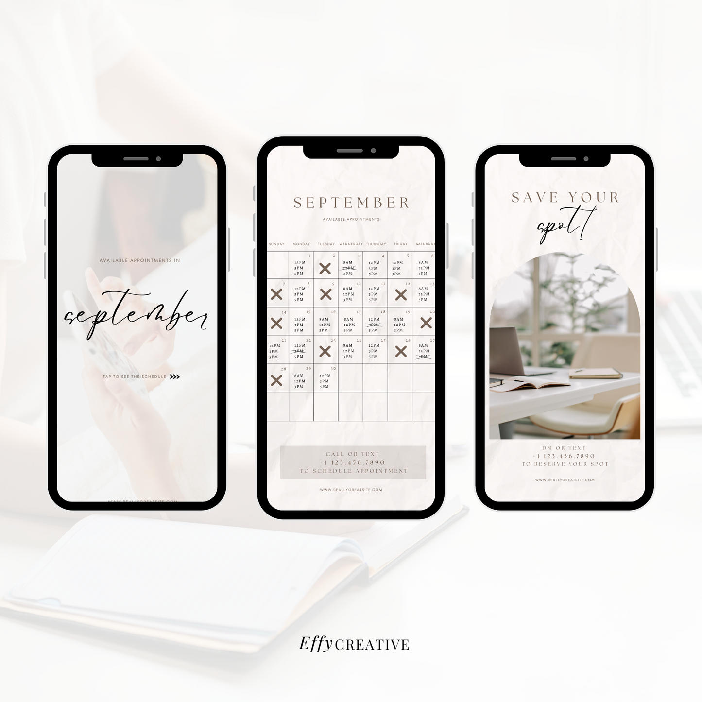Notary Monthly Availability Calendar Instagram: Story Booking Calendar IG, Appointments Available Schedule