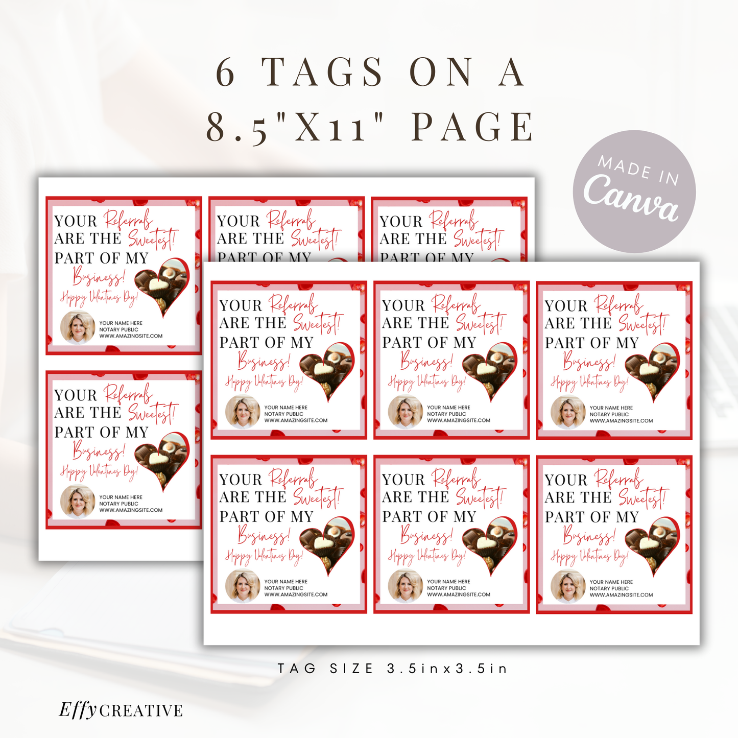 Notary Valentine's Pop By Tag February Marketing Gift Tag