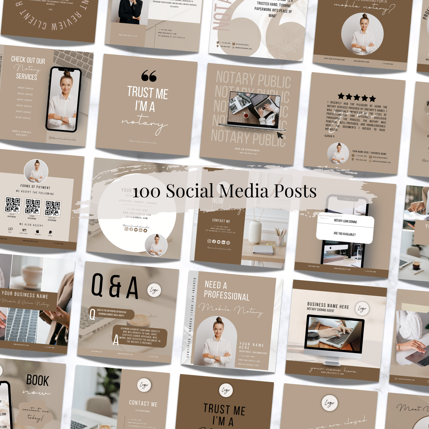 Notary Social Media Kit - Light Brown