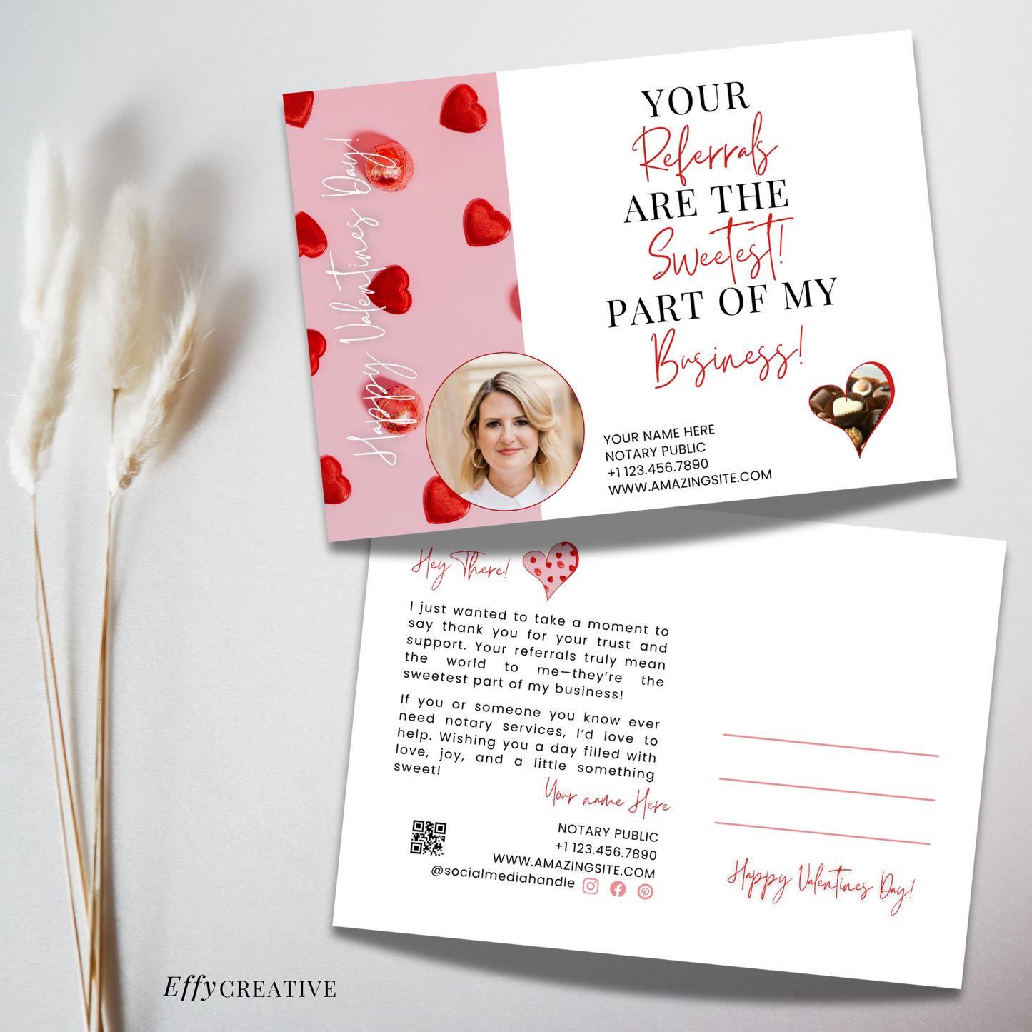 Notary Valentine's Day Referral Postcard