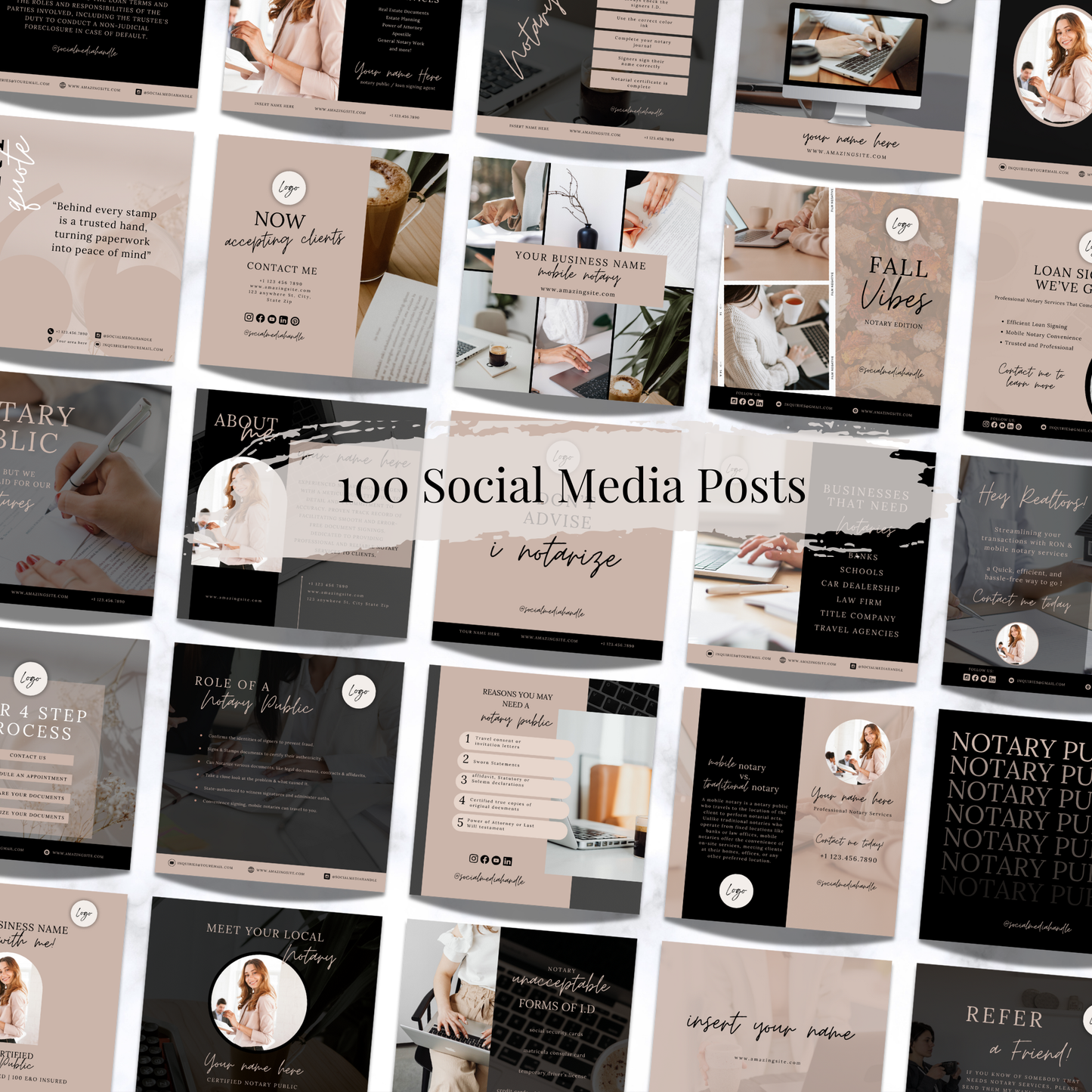 Notary Social Media Kit - Black