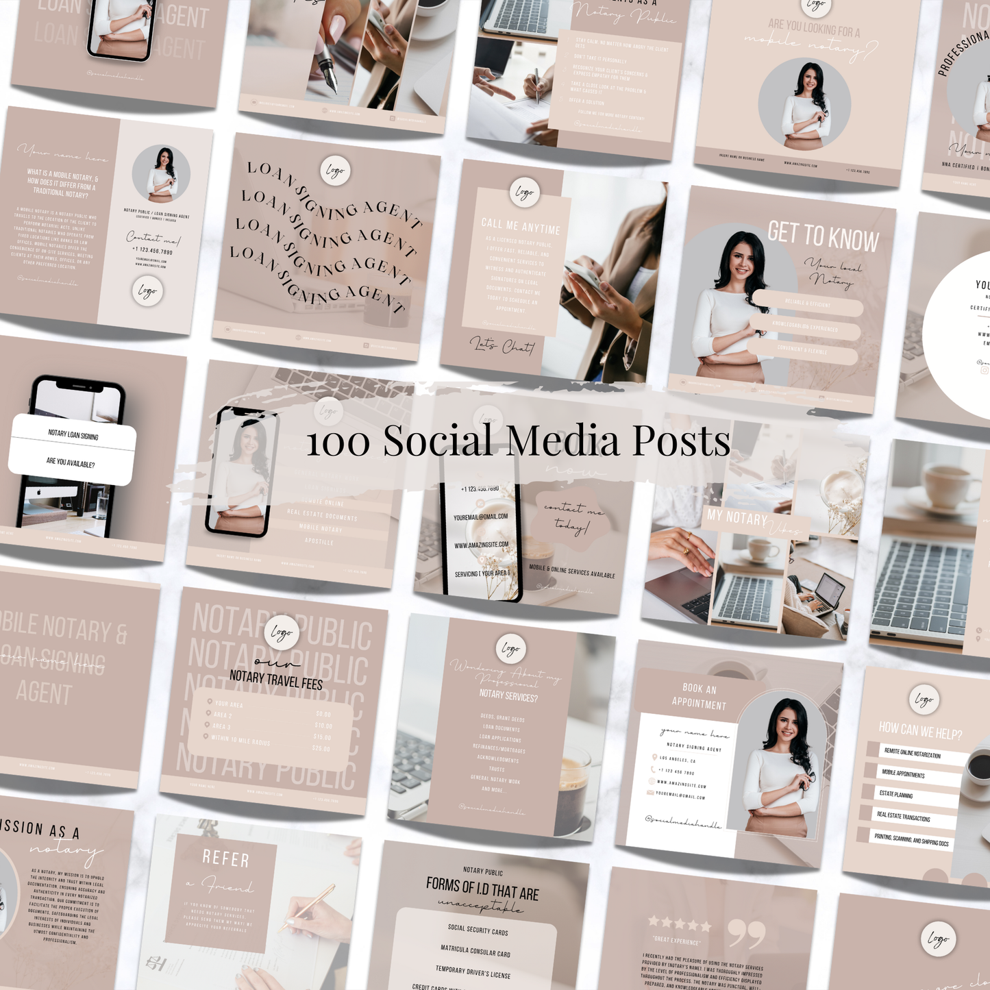 Notary Social Media Kit - Rose Gold