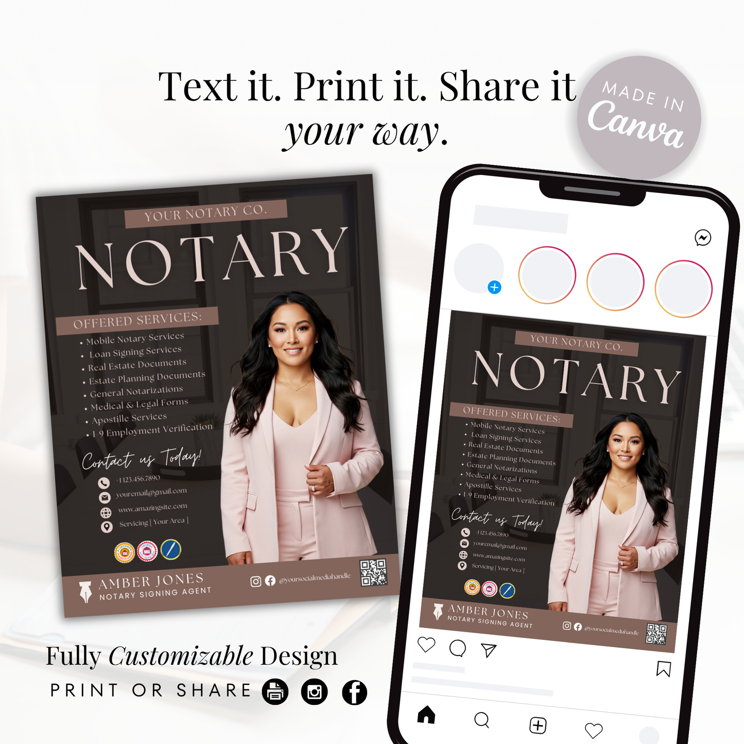 Notary Digital Marketing Flyer - Mobile Notary Flyer