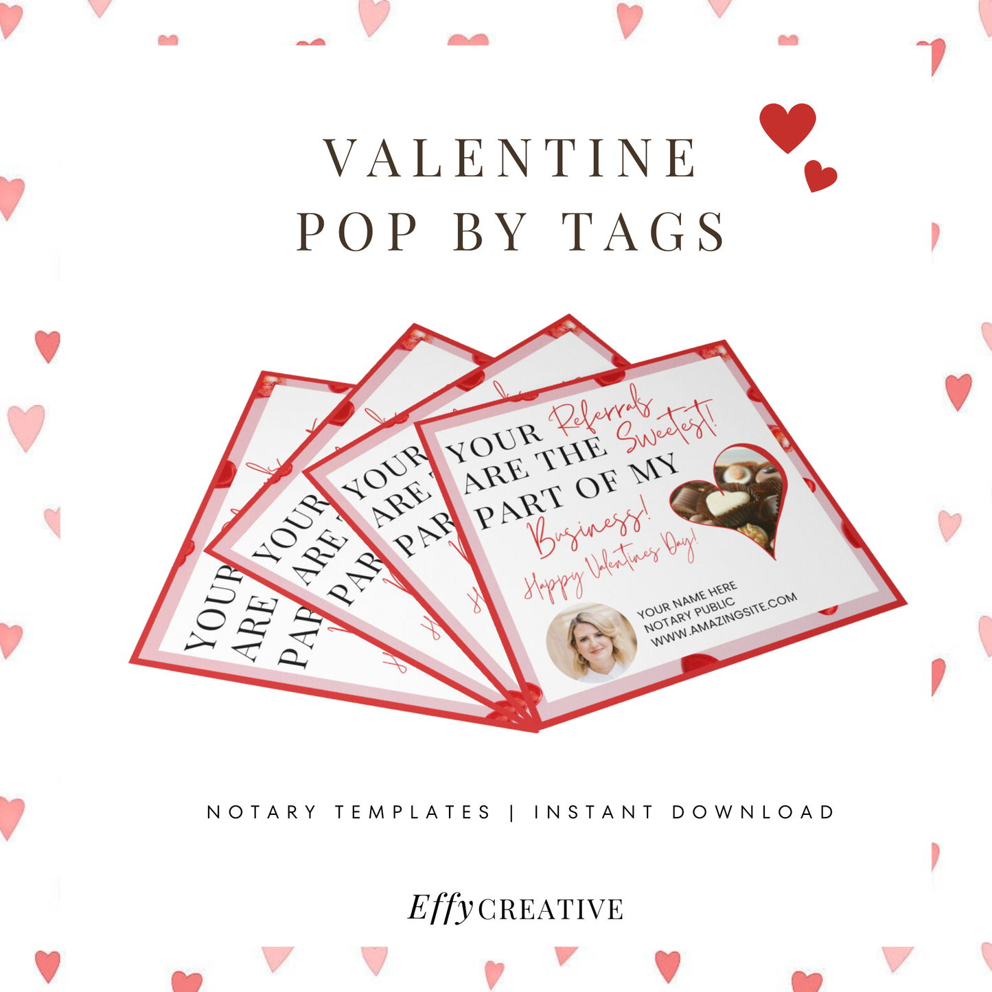 Notary Valentine's Pop By Tag February Marketing Gift Tag