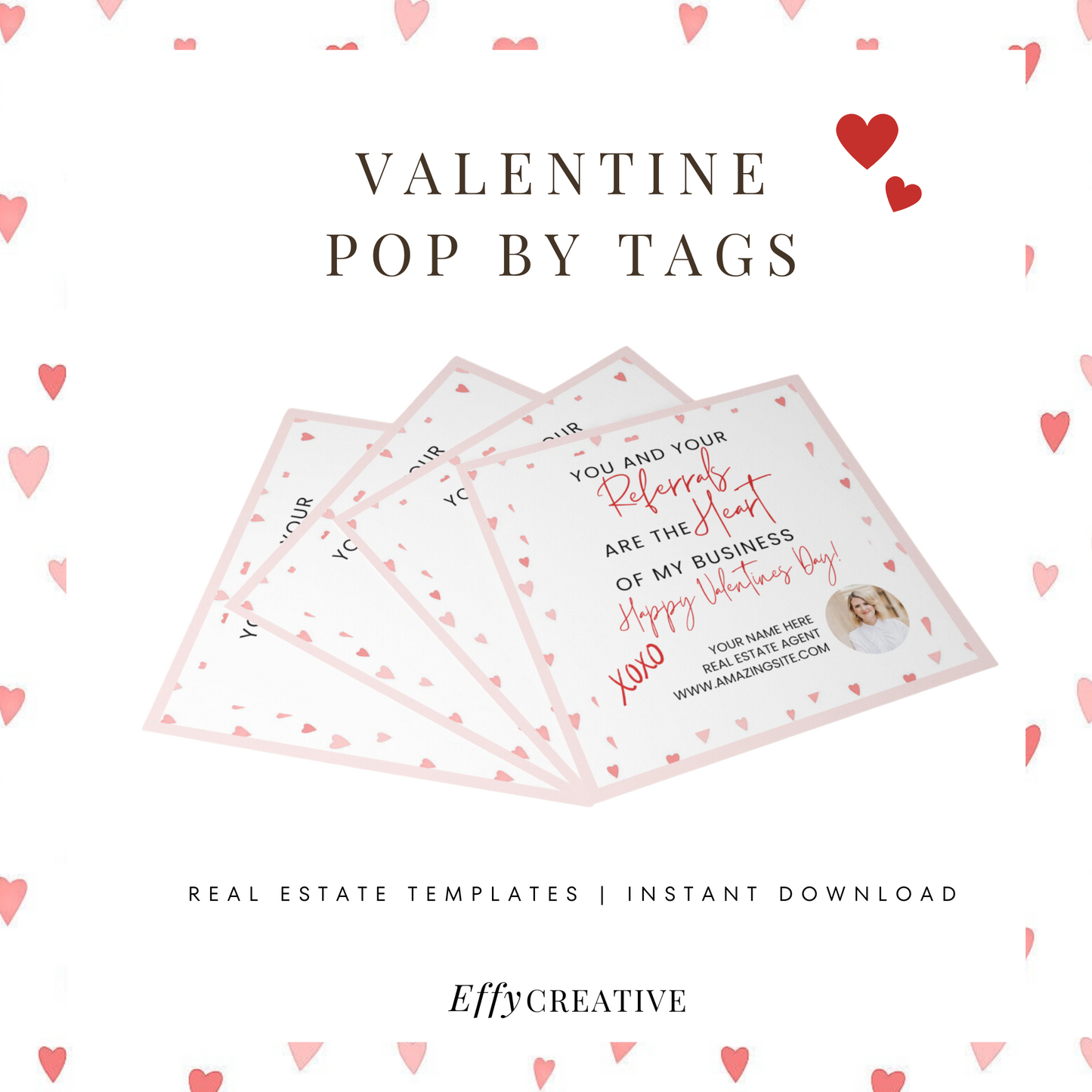 Valentine's Real Estate Pop By Tag February Marketing Gift Tag