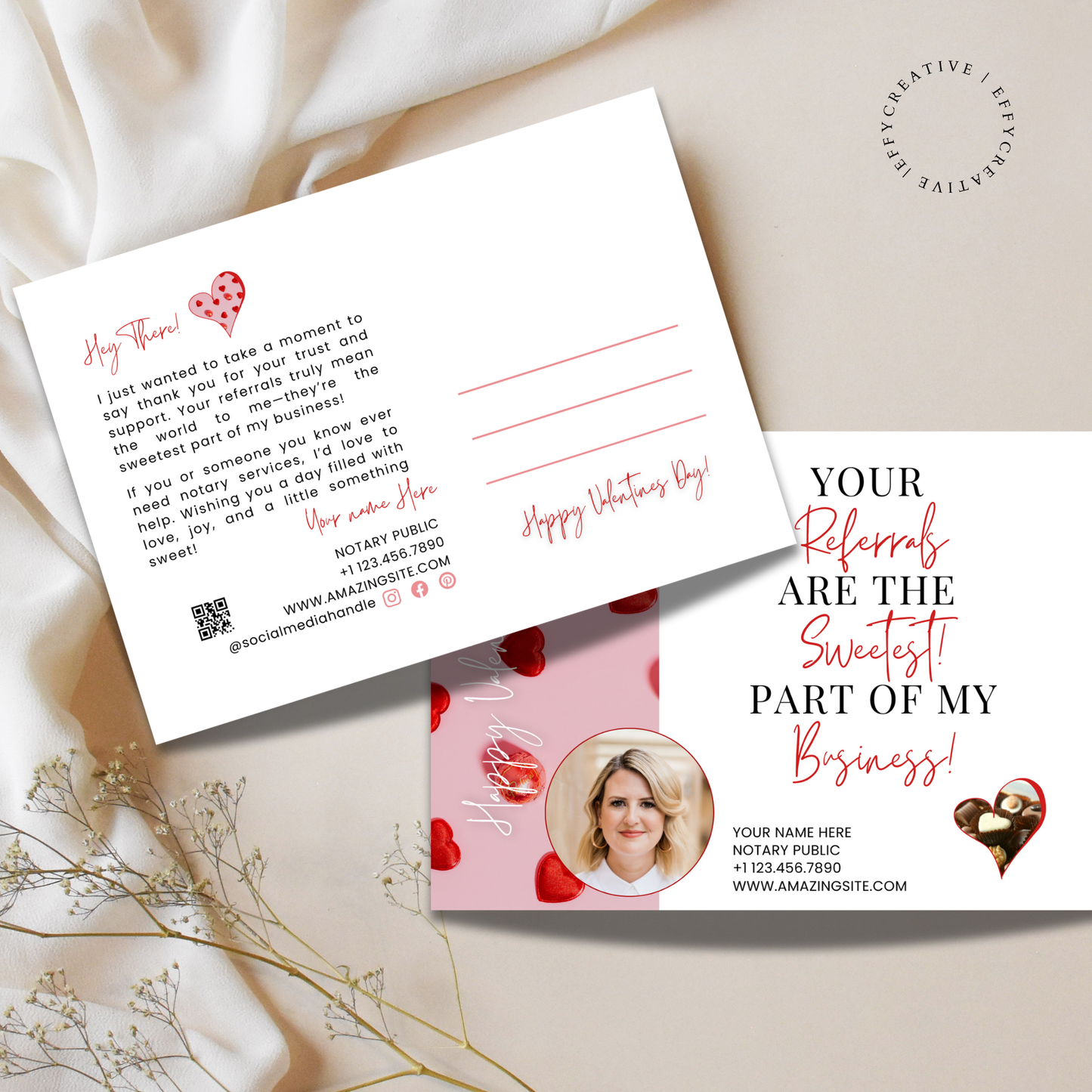 Notary Valentine's Day Referral Postcard