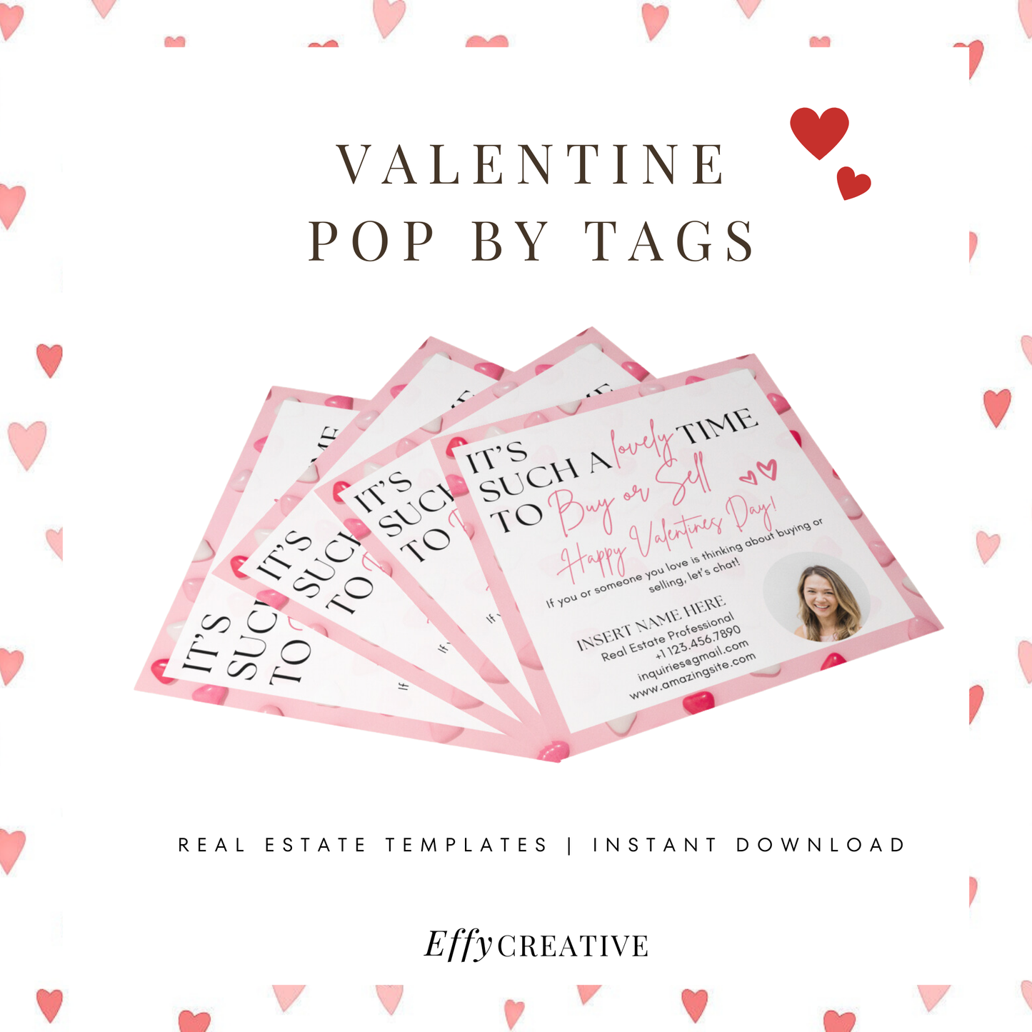 Valentine's Real Estate Pop By Tag February Marketing Gift Tag