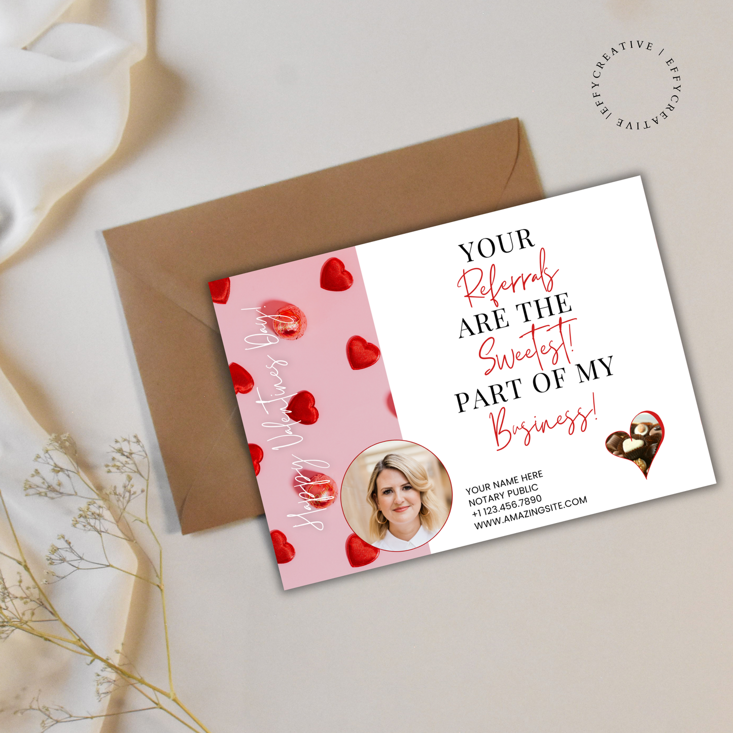 Notary Valentine's Day Referral Postcard