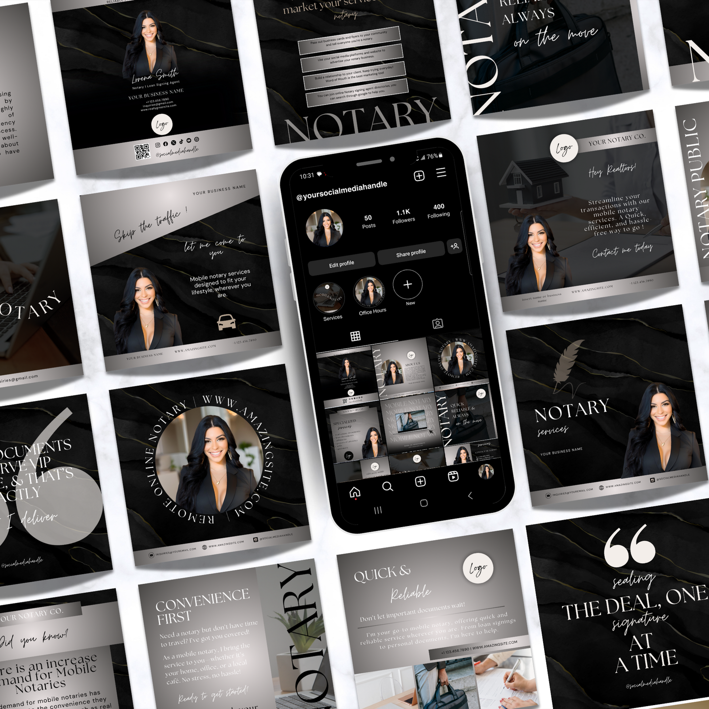 Notary Social Media Kit - Luxury Black