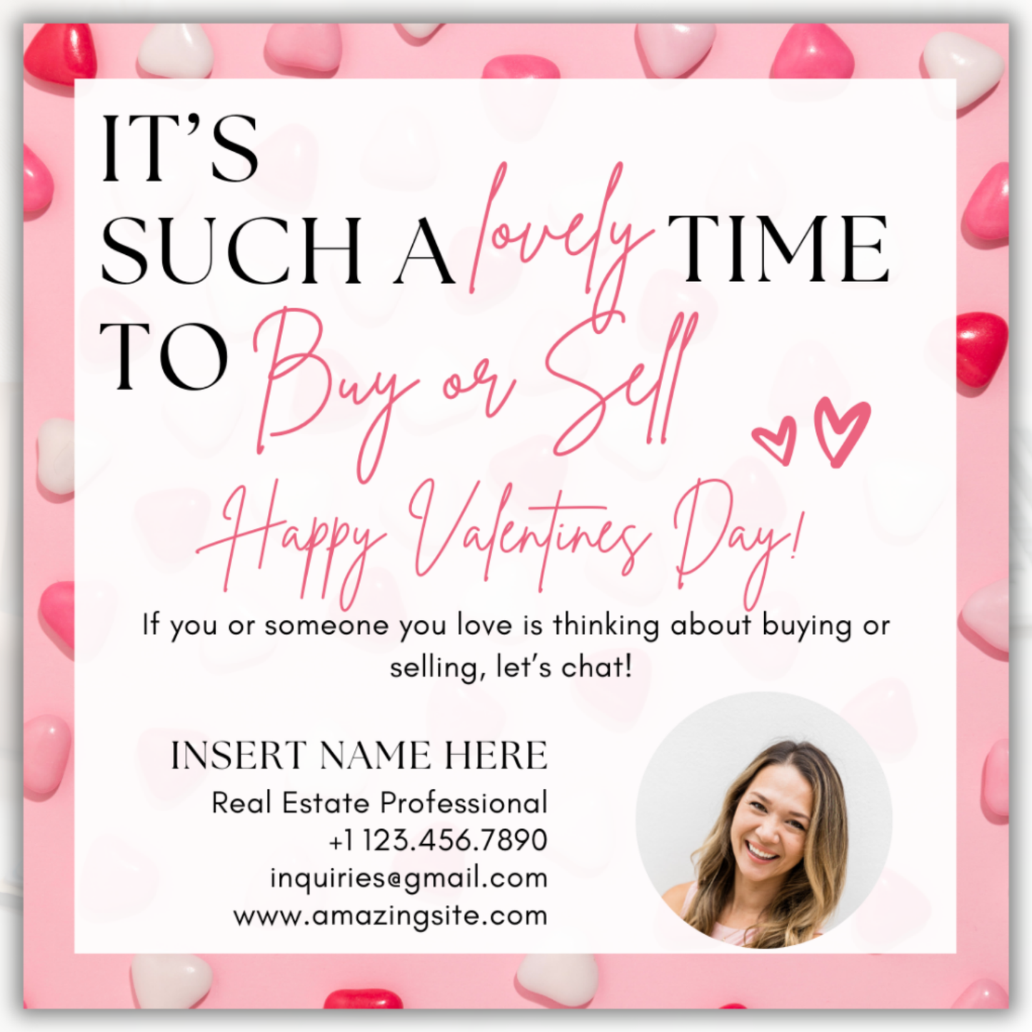 Valentine's Real Estate Pop By Tag February Marketing Gift Tag