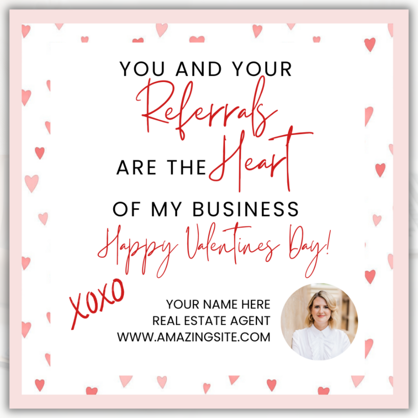 Valentine's Real Estate Pop By Tag February Marketing Gift Tag