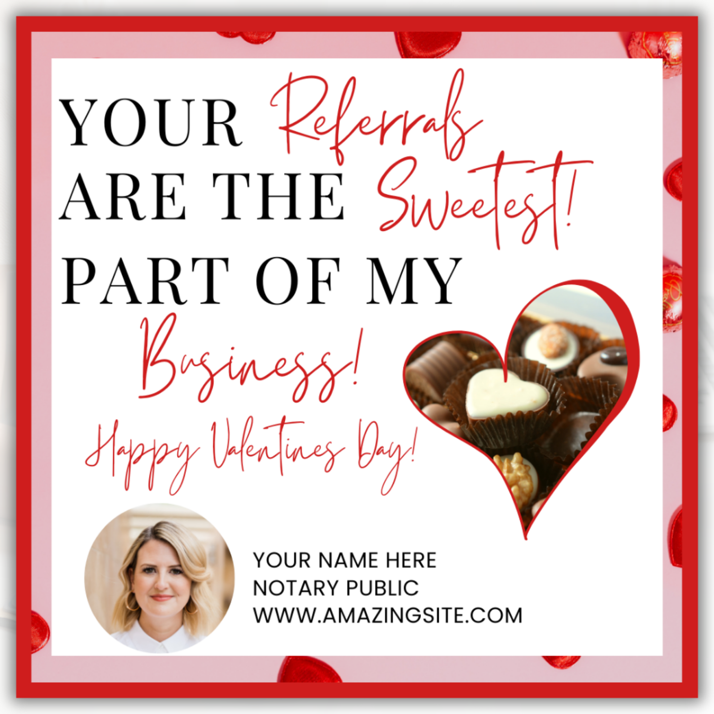 Notary Valentine's Pop By Tag February Marketing Gift Tag