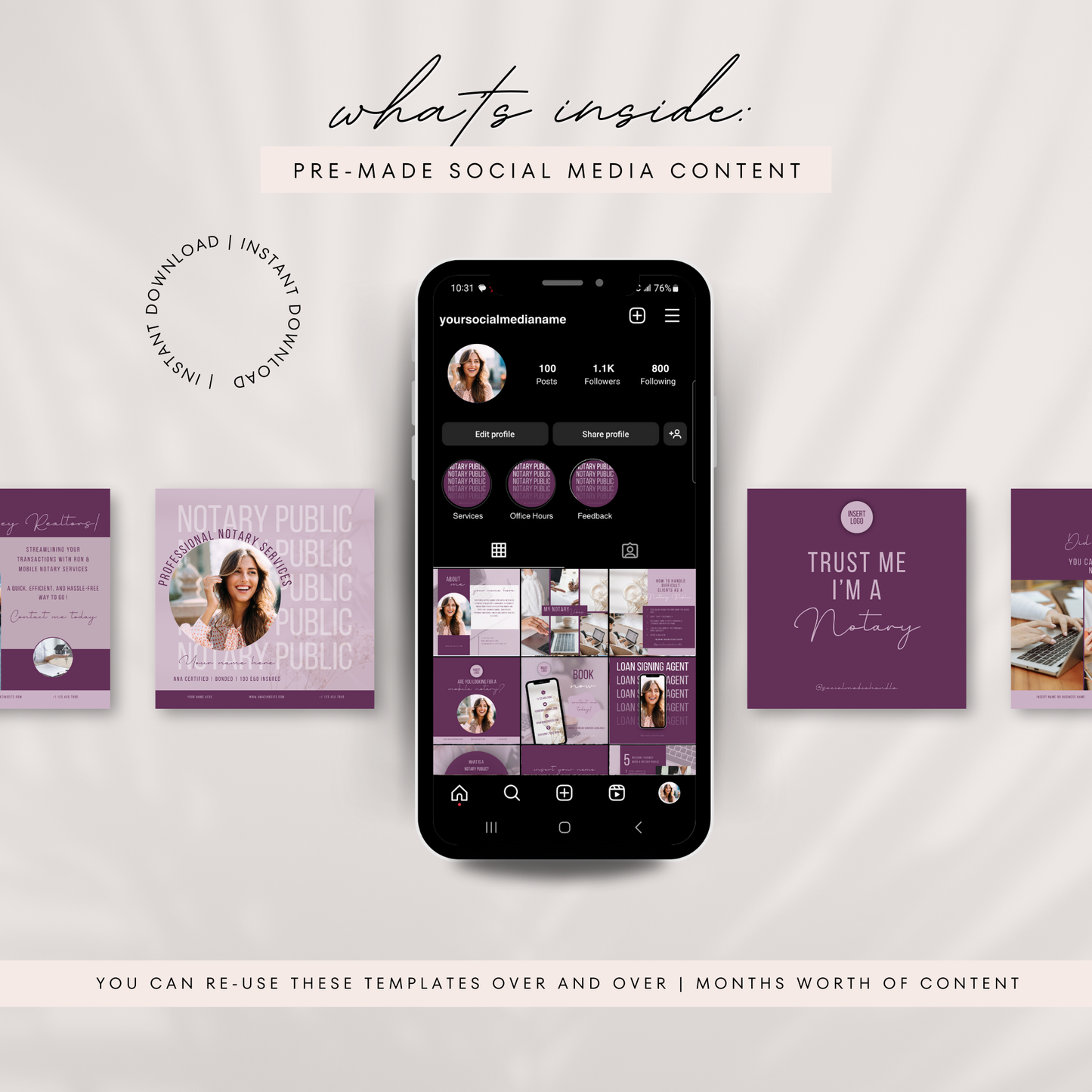 Notary Social Media Kit - Purple