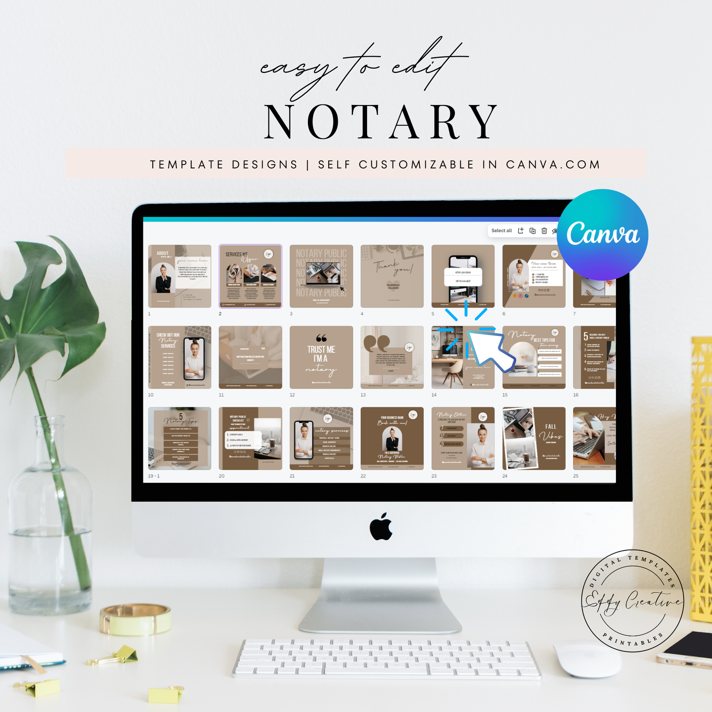 Notary Social Media Kit - Light Brown