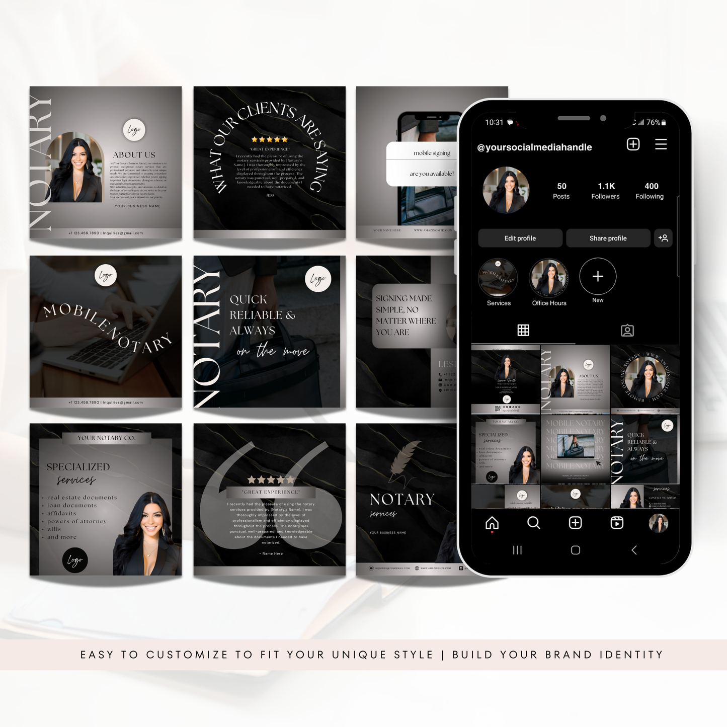 Notary Social Media Kit - Luxury Black